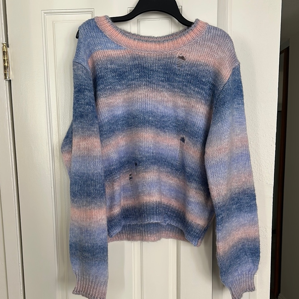 Princess Polly Striped Blue and Pink Sweater